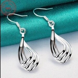 Women’s 925 Sterling Silver Geometric Triple Circle Dangle Earrings - NWT